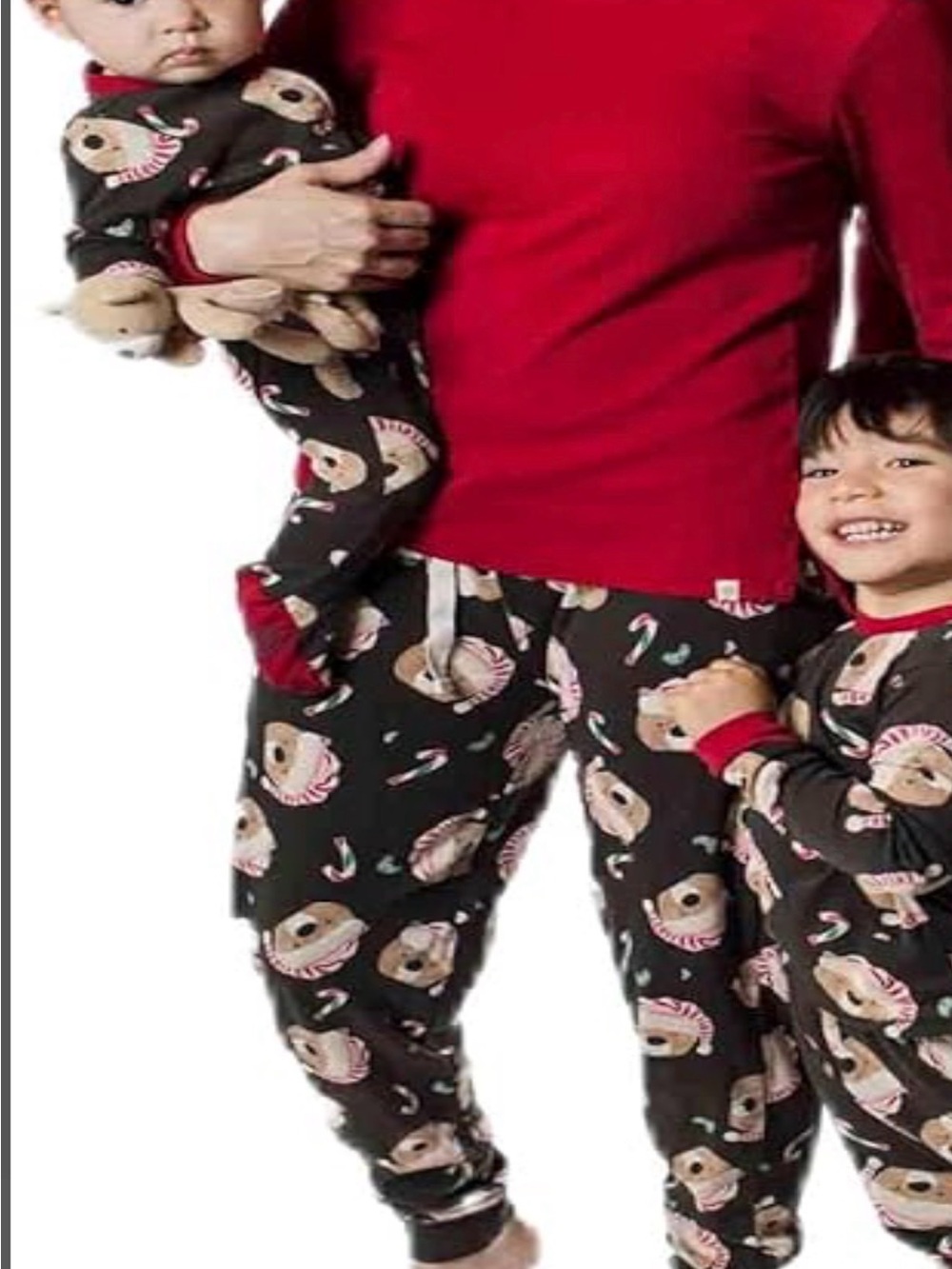 Burt's Bees Baby Black Holiday Bear & Candy Cane Pajama Set Women’s